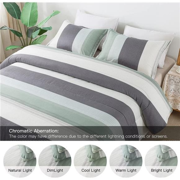 Comforters Set 3 Pieces Lightweight Fluffy Bedding (1 Comforter, 2 Pillowcases) - Picture 7 of 7